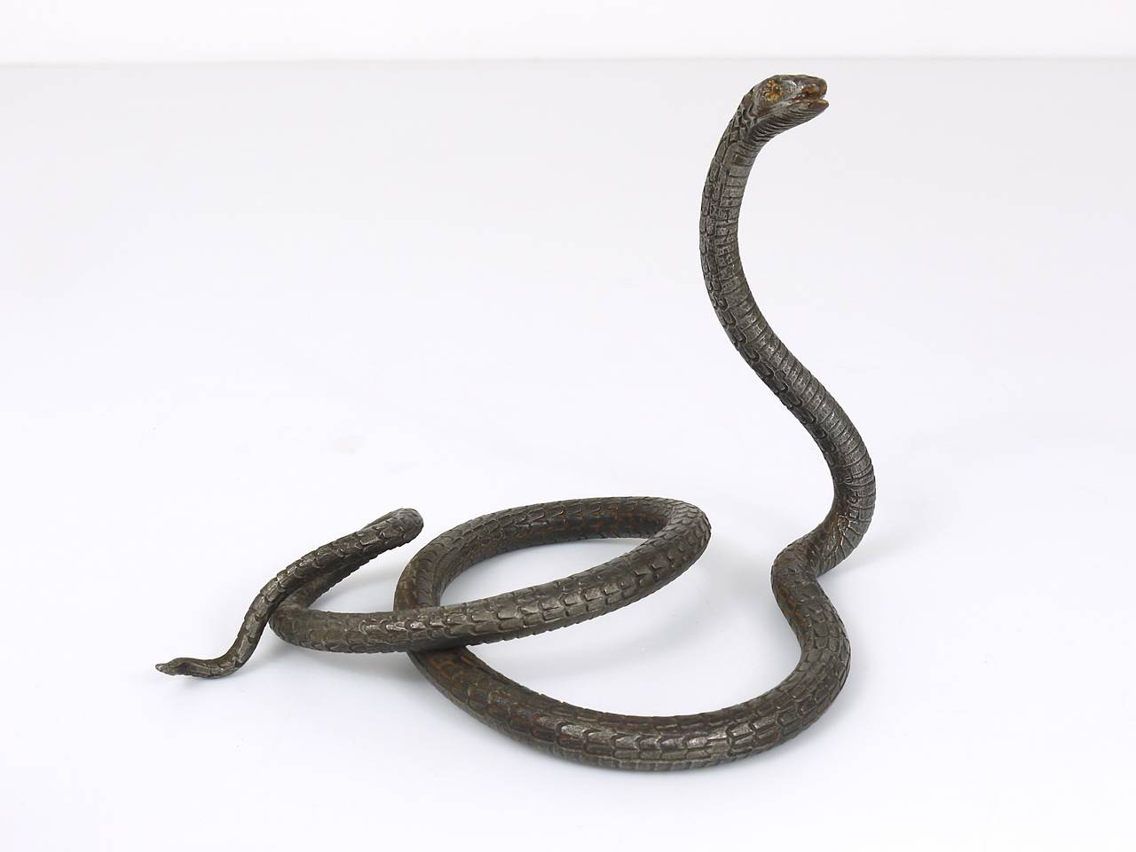 Early 20th Century A Hand-Forged Iron Model Of A Snake, Snake Sculpture, Vienna, 1920s