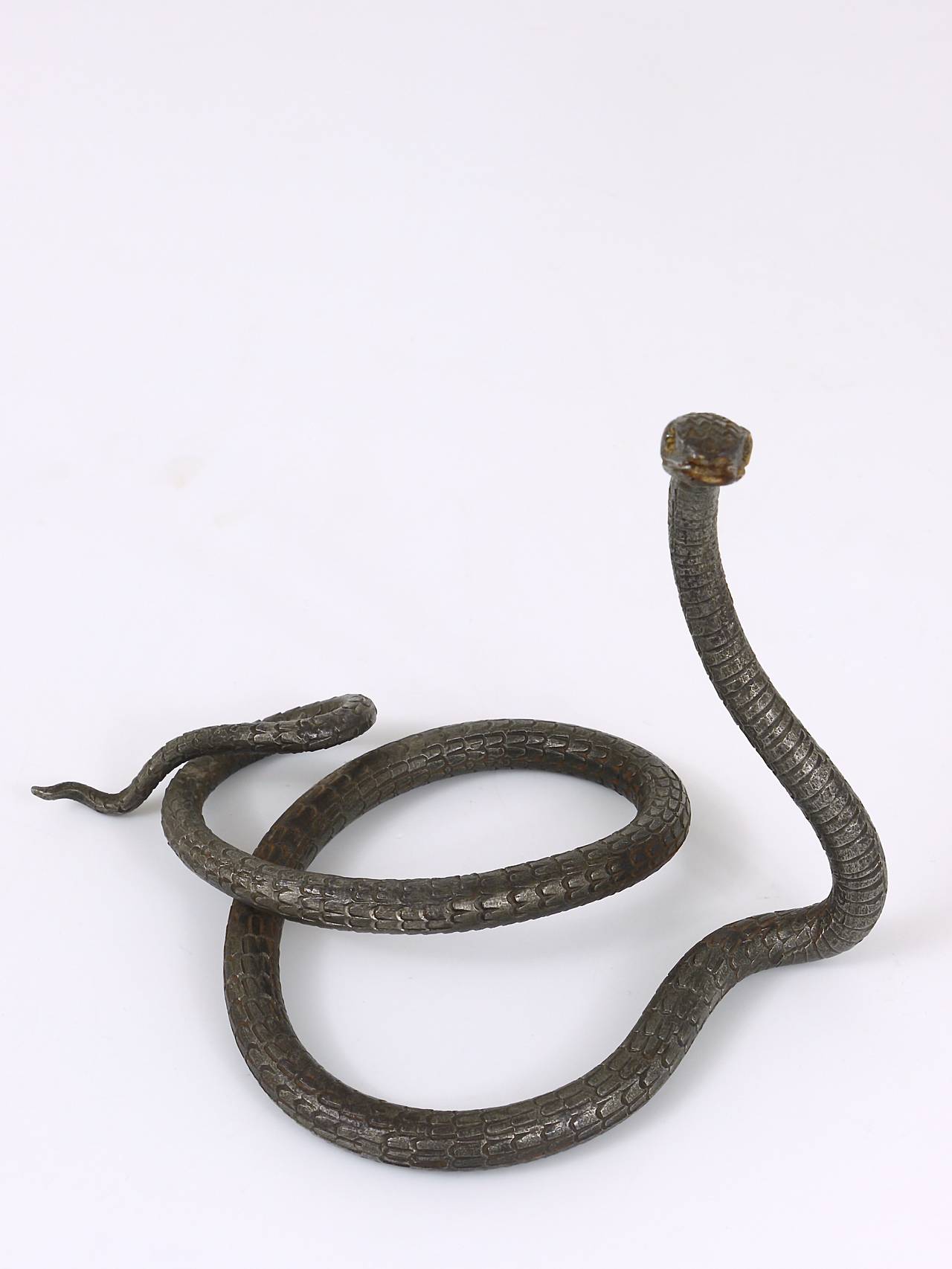 A Hand-Forged Iron Model Of A Snake, Snake Sculpture, Vienna, 1920s 3