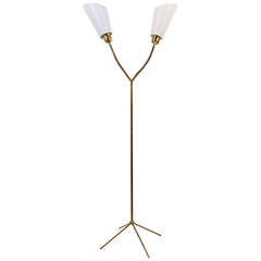 Early 1950s Kalmar Vienna Modernist Floor lamp With Cone Lampshades