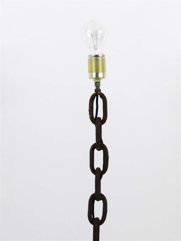 Mid-Century Modern Nautical Iron Chain Link Floor Lamp in the Manner of Franz West, France, 1970s