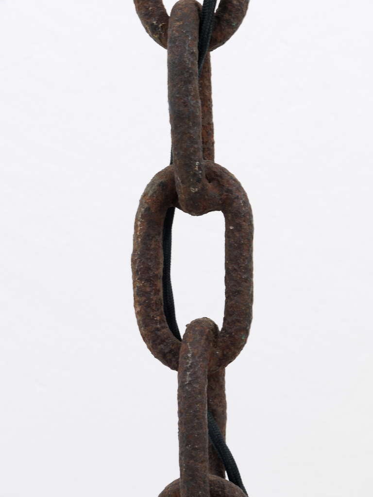 20th Century Nautical Iron Chain Link Floor Lamp in the Manner of Franz West, France, 1970s