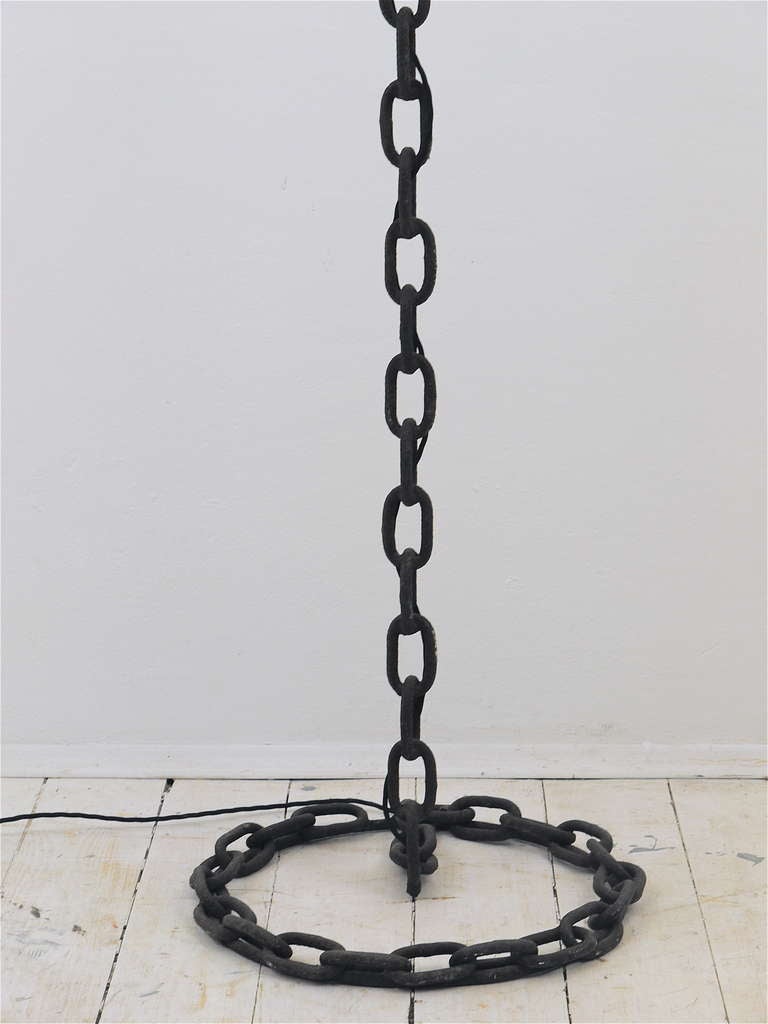 Nautical Iron Chain Link Floor Lamp in the Manner of Franz West, France, 1970s 2