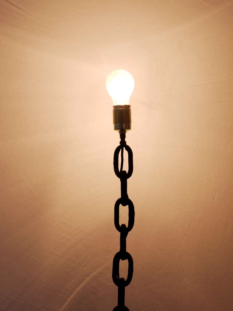 Nautical Iron Chain Link Floor Lamp in the Manner of Franz West, France, 1970s 4