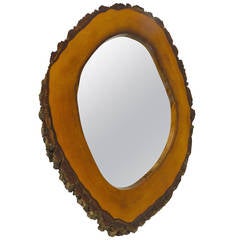 Modernist Walnut Wall Mirror by Carl Aubock, Vienna, 1950s 6