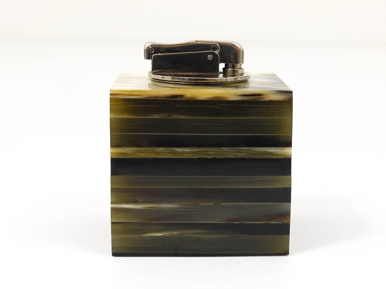 A Rare Carl Aubock Horn Cube Table Lighter, Vienna, 1950s 2