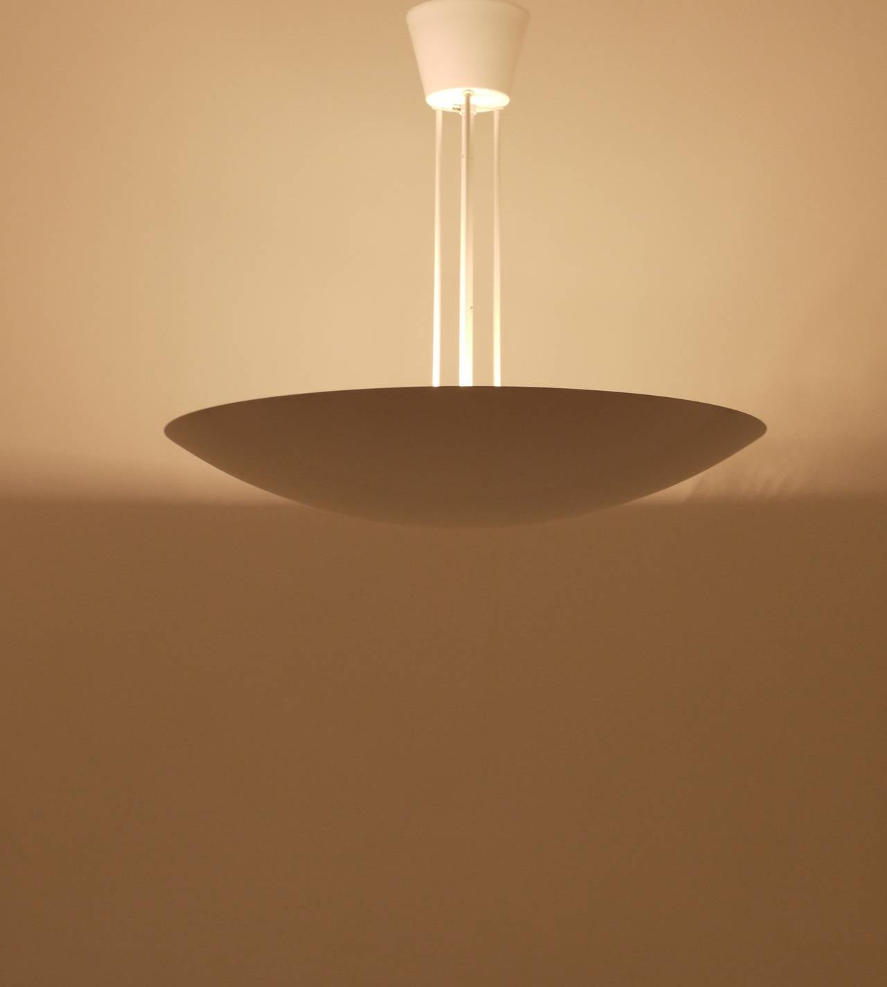 20th Century A White Kalmar Uplight Bowl Pendant Lamp, Austria, 1970s