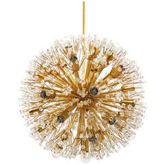 Huge Gold-Plated Blowball Sputnik Chandelier Emil Stejnar Attr., Rupert Nikoll 2