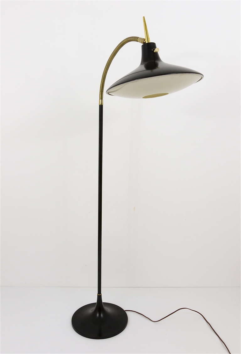 Black Modernist Floor Lamp B-683 by Laurel, 1950s 2