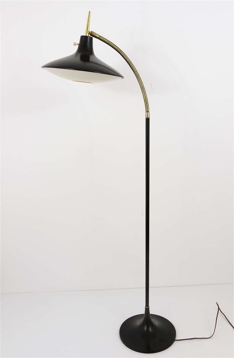 Black Modernist Floor Lamp B-683 by Laurel, 1950s 3
