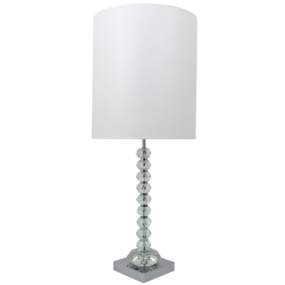 Bakalowits Vienna Diamond Table Lamp With Huge Faceted Crystals