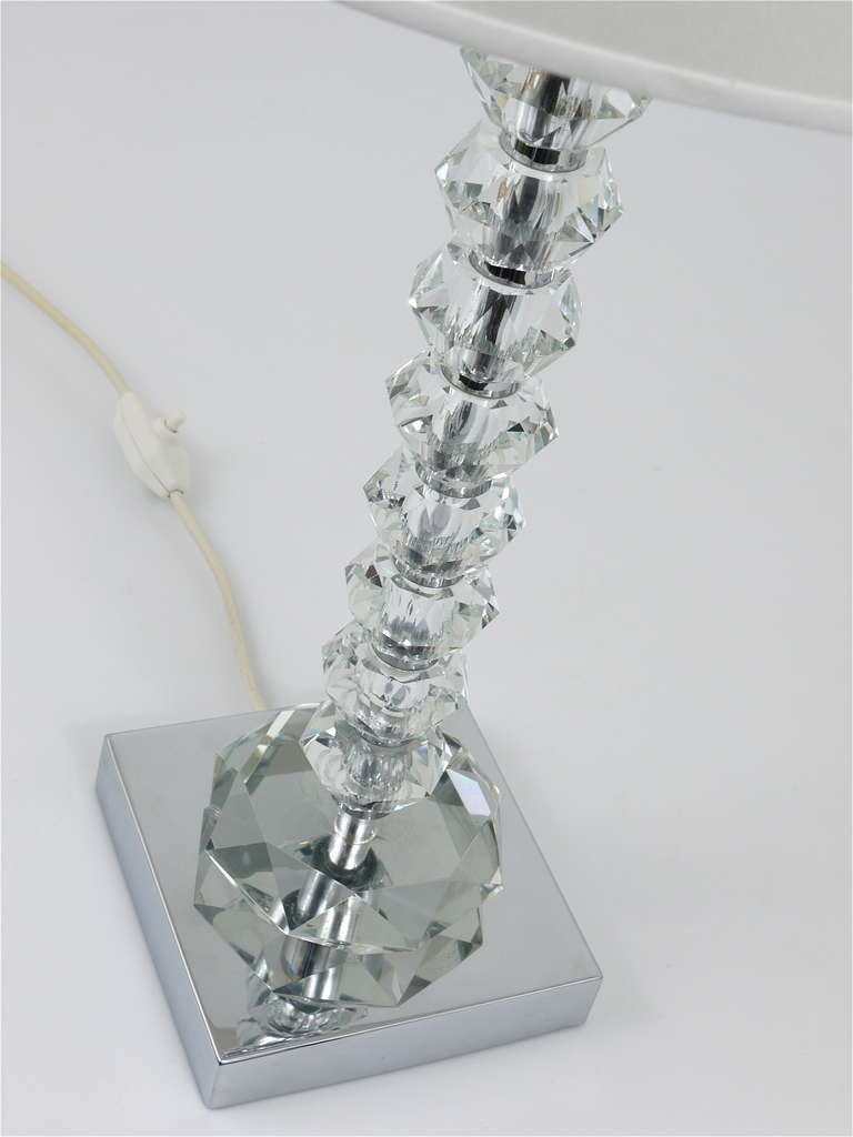 Bakalowits Vienna Diamond Table Lamp With Huge Faceted Crystals 4