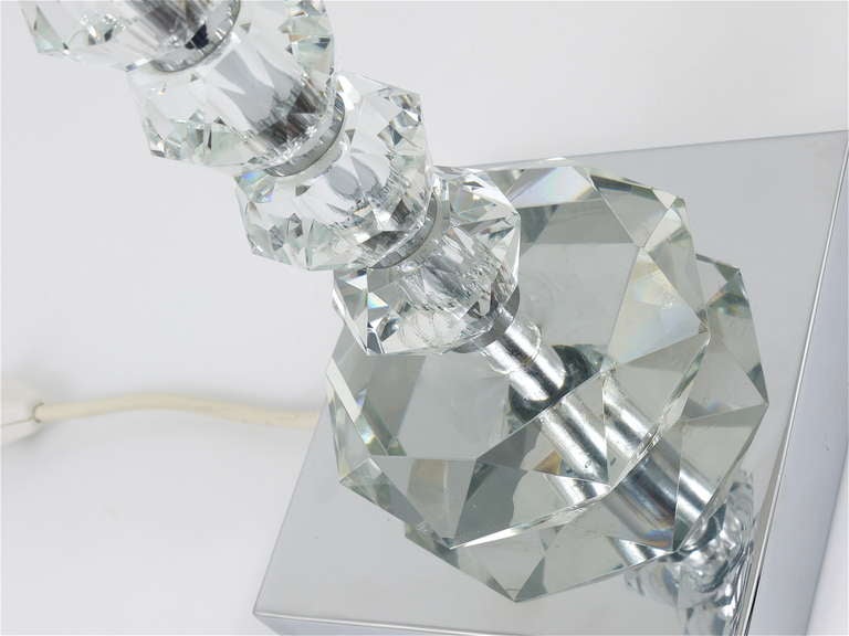 Bakalowits Vienna Diamond Table Lamp With Huge Faceted Crystals 5
