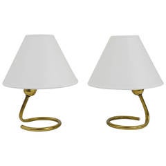 Pair of Mid-Century Brass Table Lamps by Kalmar, Austria, 1950s