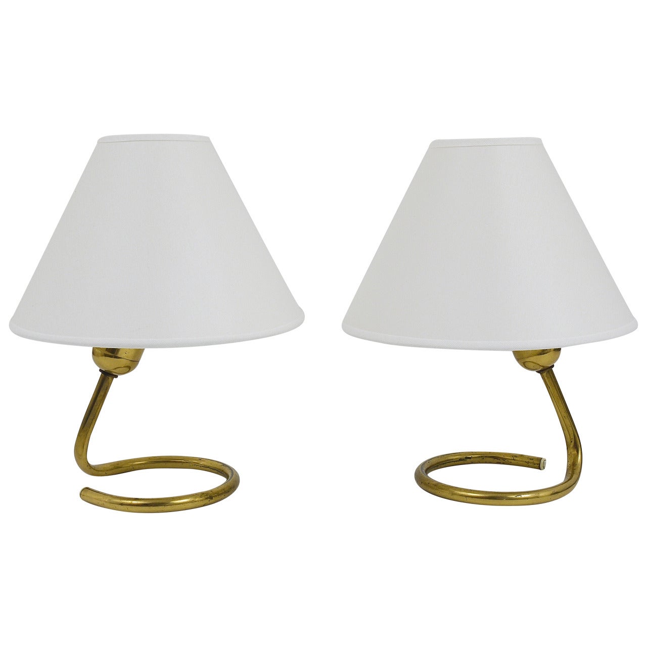 Pair of Mid-Century Brass Table Lamps by Kalmar, Austria, 1950s