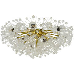 Austrian Emil Stejnar Brass Crystal Flush Mount or Sconce, Rupert Nikoll, 1950s 6