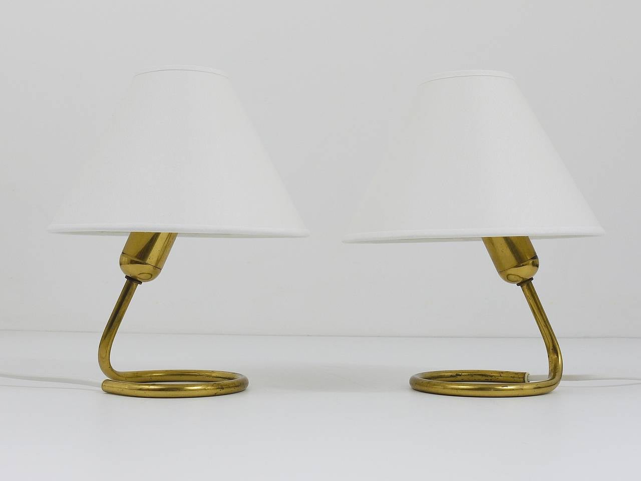 Mid-20th Century Pair of Mid-Century Brass Table Lamps by Kalmar, Austria, 1950s