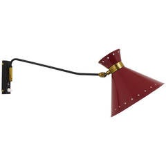Rene Mathieu Articulating Wall Lamp Sconce, France, 1950s 11