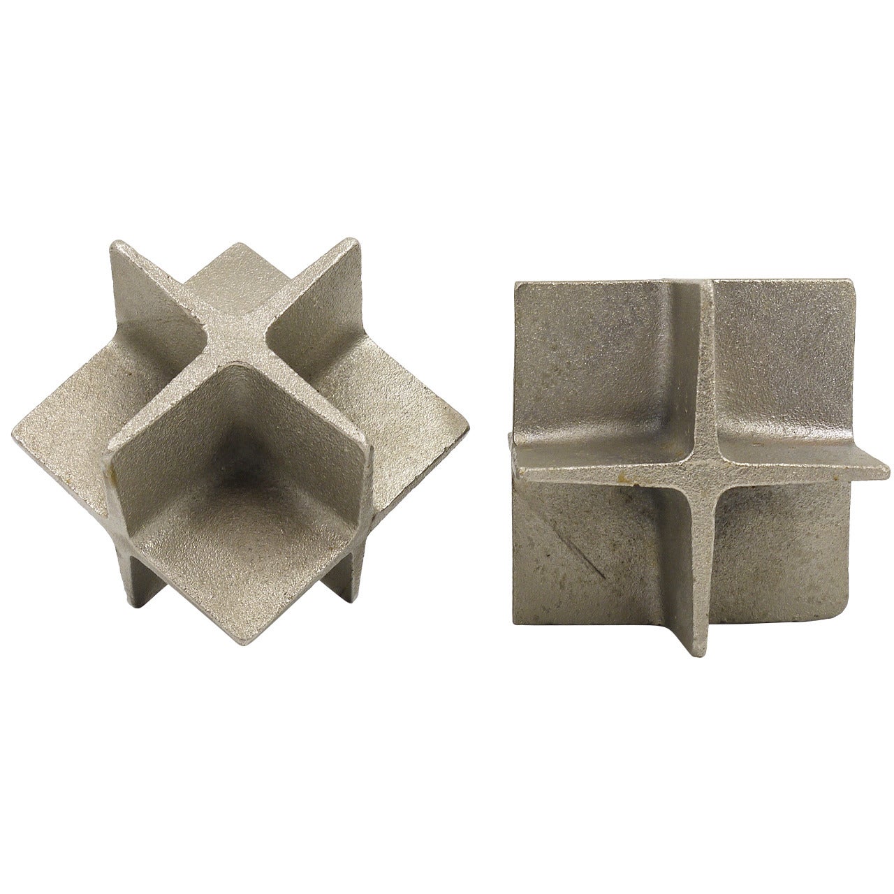 Carl Auböck Mid-Century Cube Nickel-Plated and Cast Iron Bookends, Austria