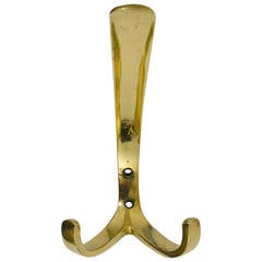 Seven Austrian Mid-Century Brass Wall Hooks by Hertha Baller, 1950s 3