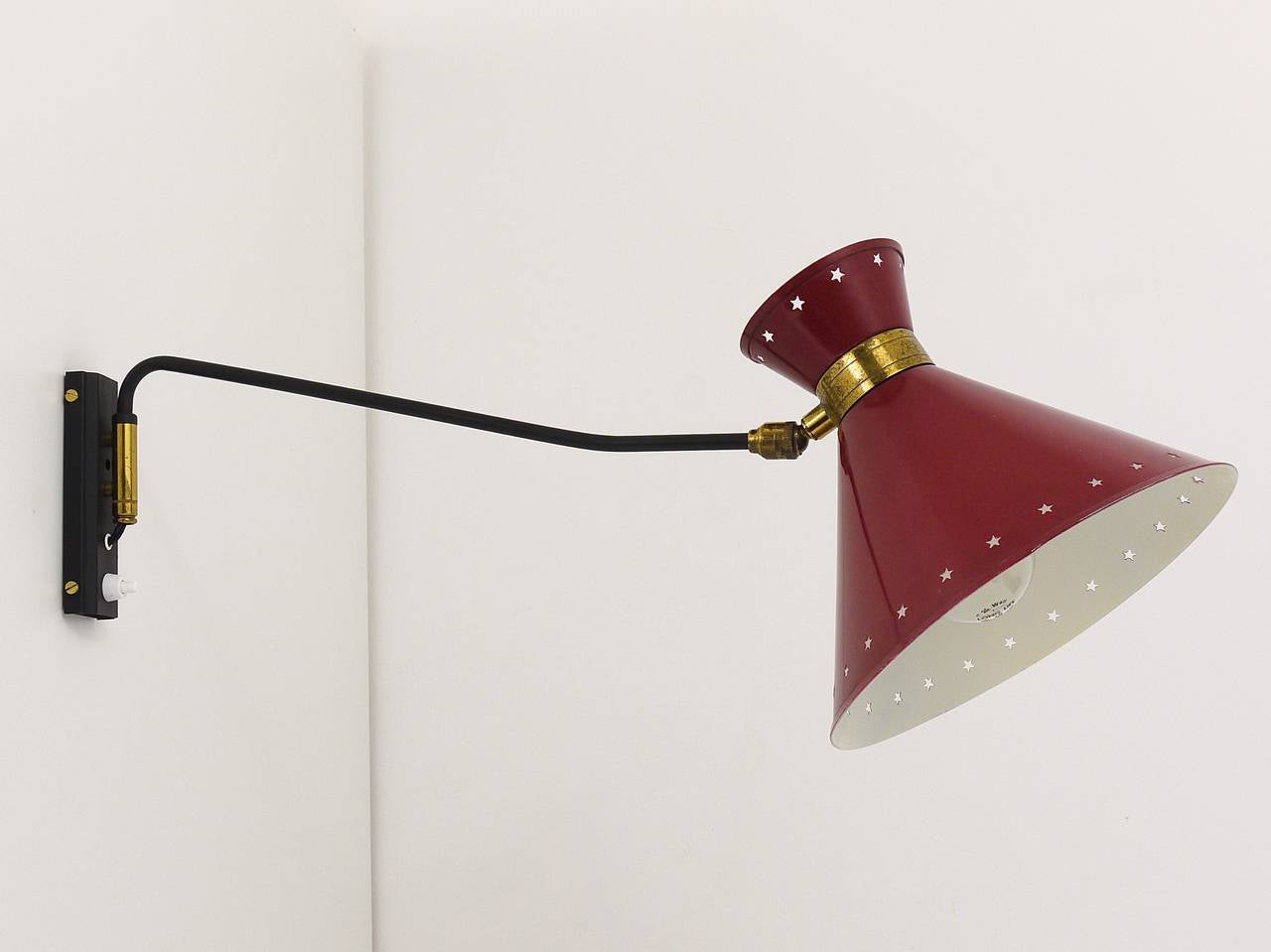 Rene Mathieu Mid-Century Articulating Wall Lamp Sconce, France, 1950s 1