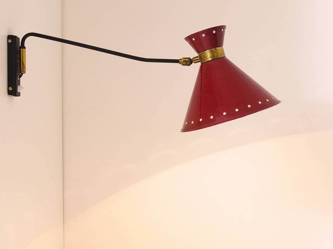 Rene Mathieu Mid-Century Articulating Wall Lamp Sconce, France, 1950s 3