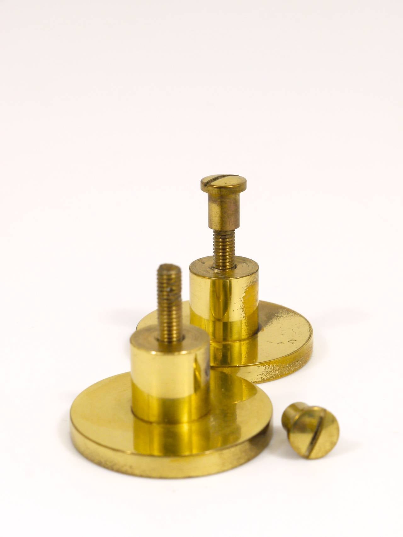 Austrian Set of Eight Carl Auböck Brass Knobs, Austria, 1950s