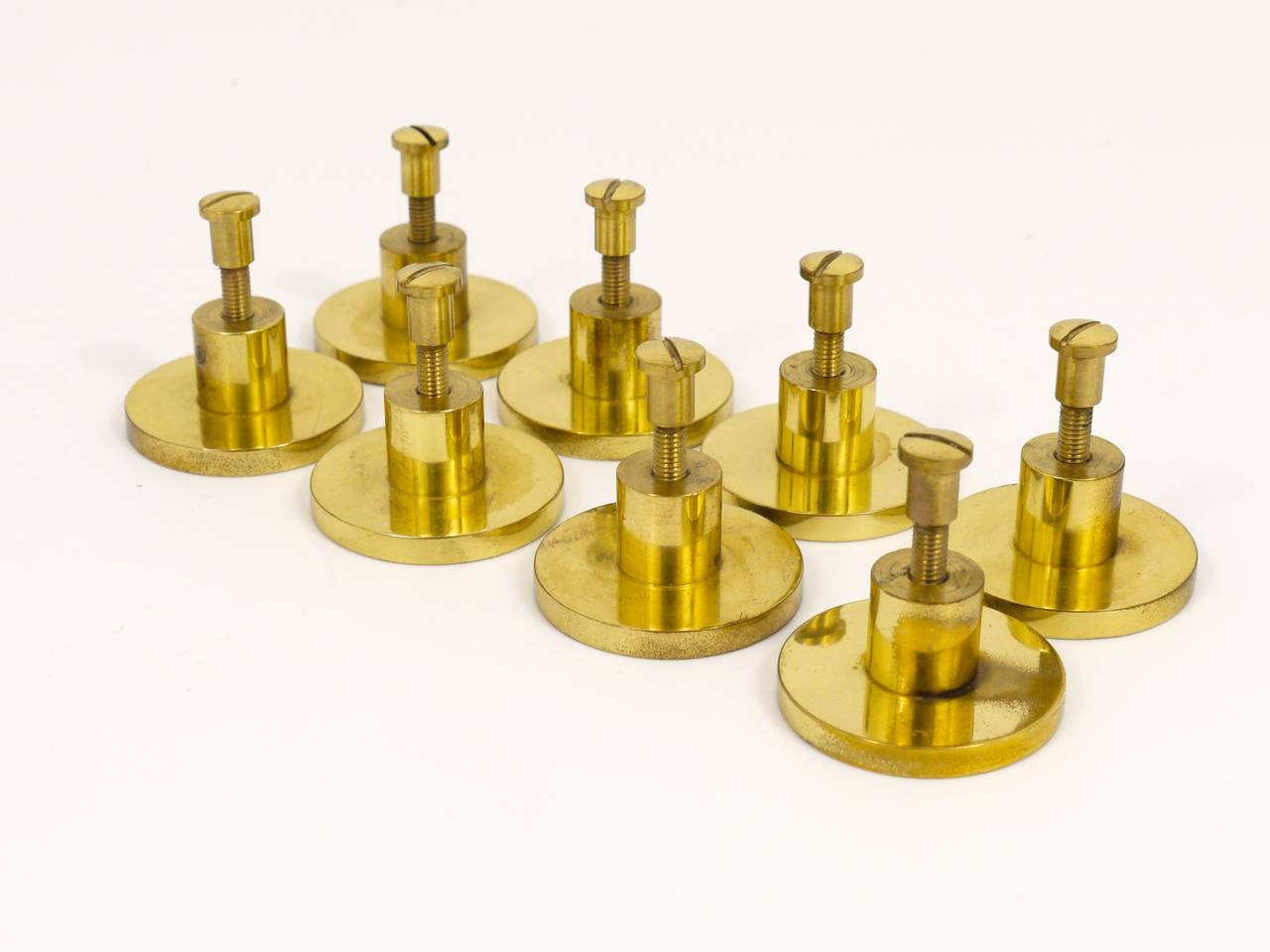 Set of Eight Carl Auböck Brass Knobs, Austria, 1950s 4
