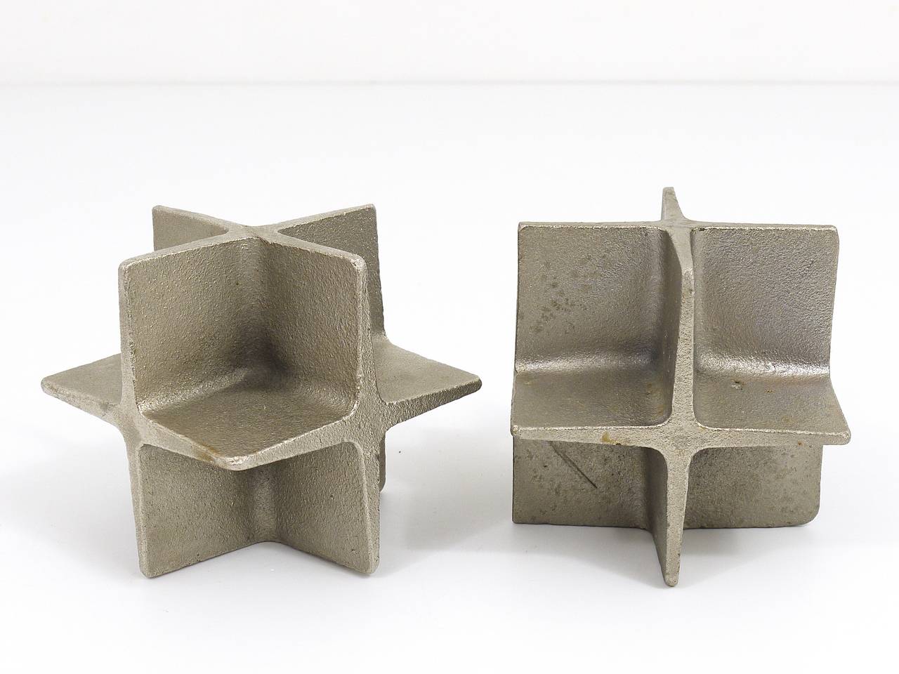 Carl Auböck Mid-Century Cube Nickel-Plated and Cast Iron Bookends, Austria 2