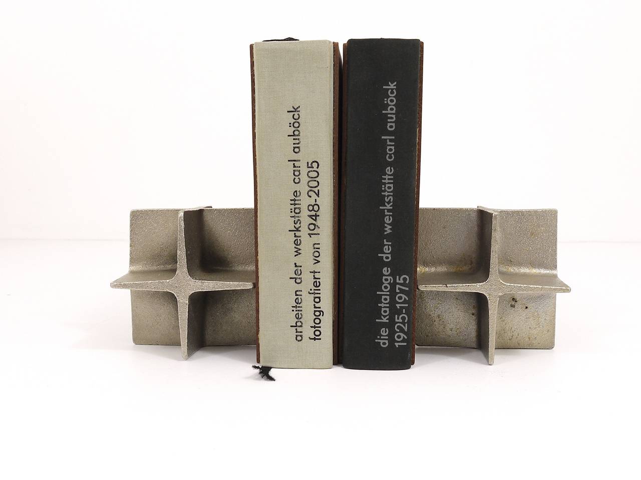 Austrian Carl Auböck Mid-Century Cube Nickel-Plated and Cast Iron Bookends, Austria