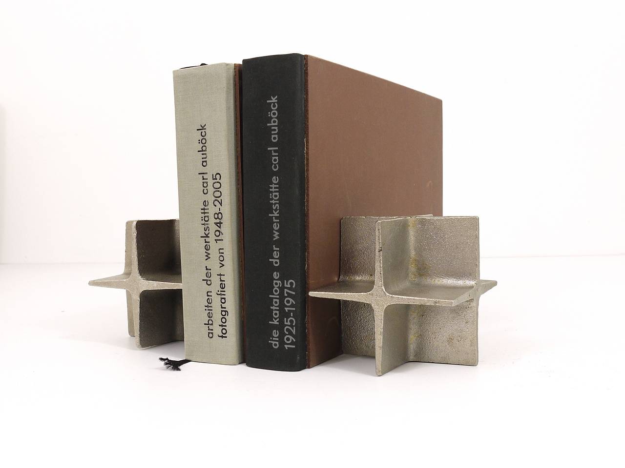 Carl Auböck Mid-Century Cube Nickel-Plated and Cast Iron Bookends, Austria 3