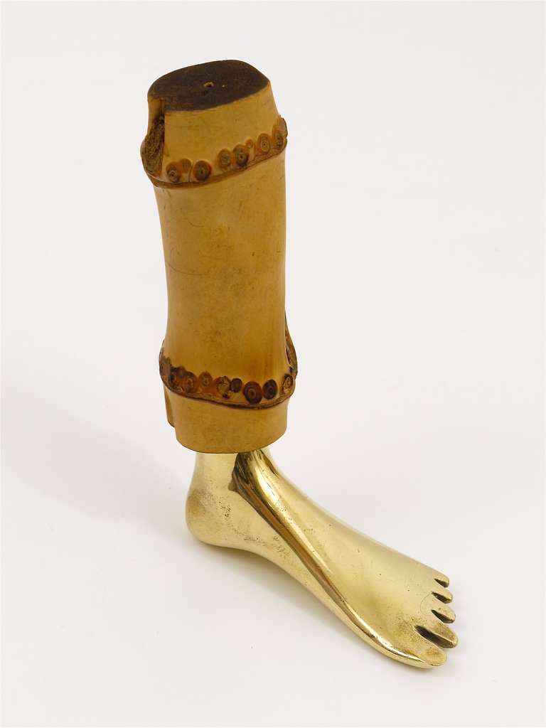 Mid-Century Modern Carl Aubock Modernist Foot Cork Screw Brass Bamboo from the 1950s