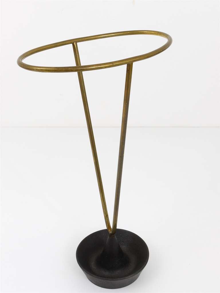 Brass Carl Aubock Modernist Umbrella Stand from the 1950s