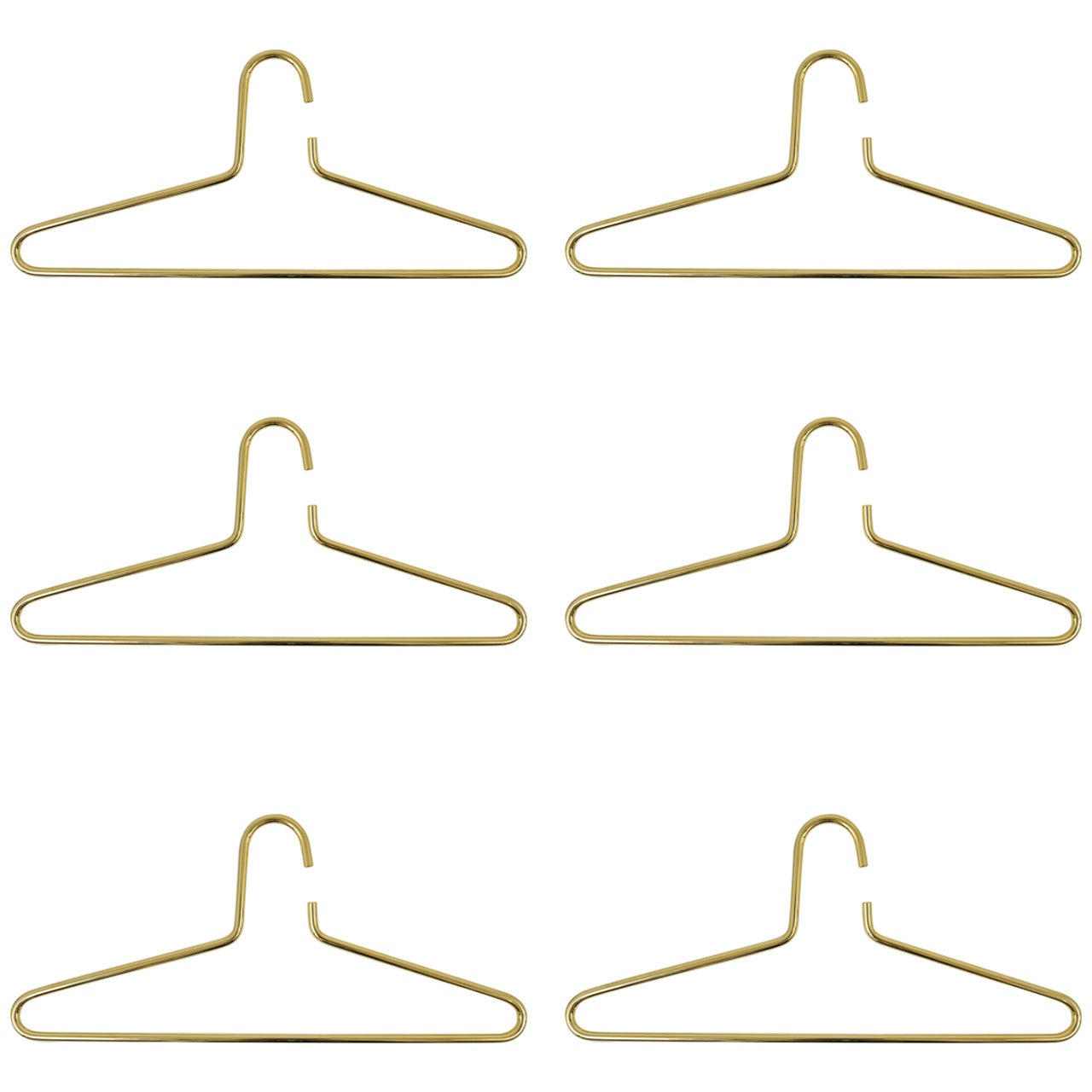 Set of Six Carl Auböck Vienna Gold-Plated Brass Hangers