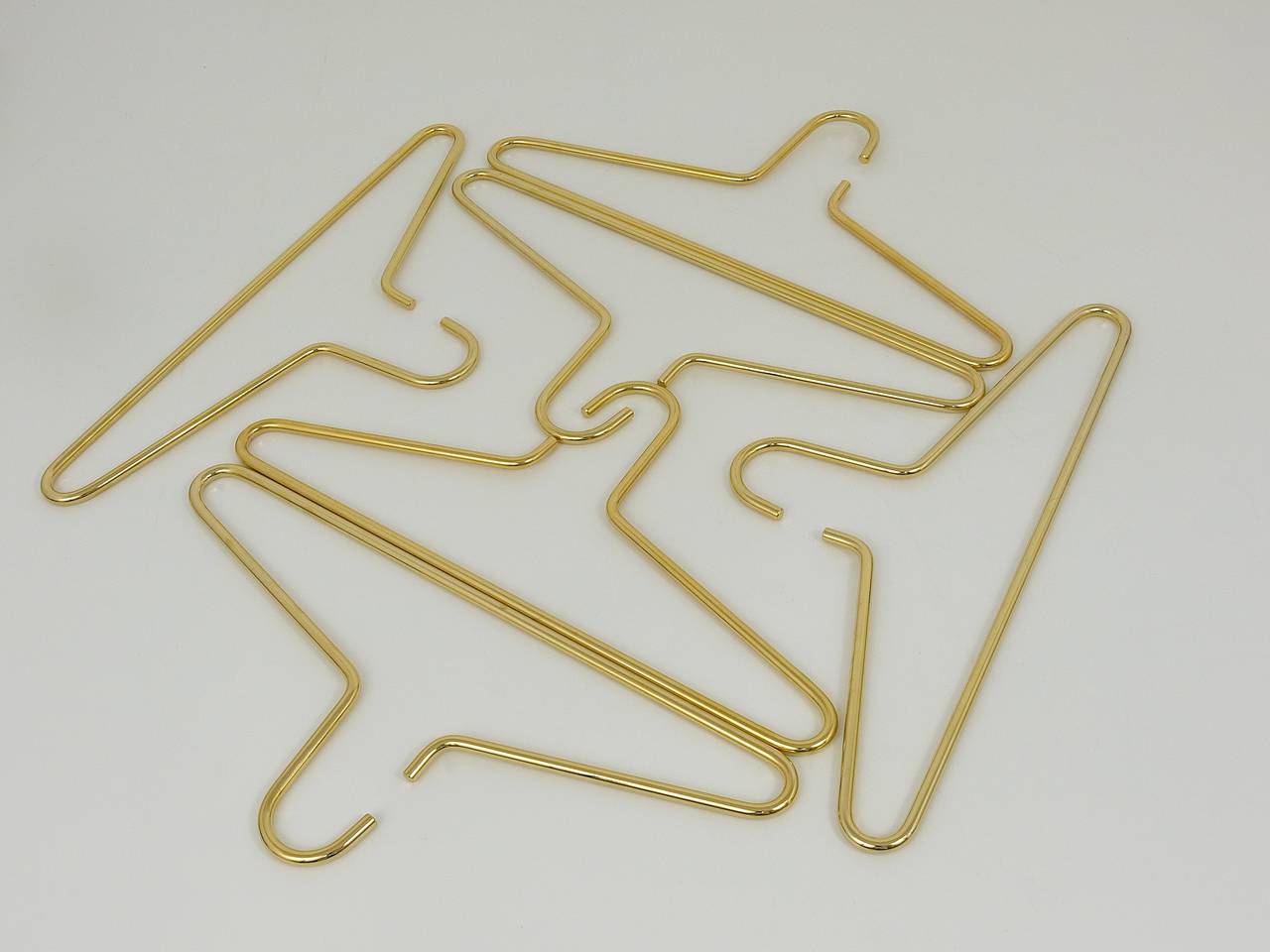Mid-Century Modern Set of Six Carl Auböck Vienna Gold-Plated Brass Hangers
