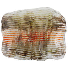 Huge Kalmar Sconce Wall Light with a Striped Murano Glass Panel, 1970s Austria 8