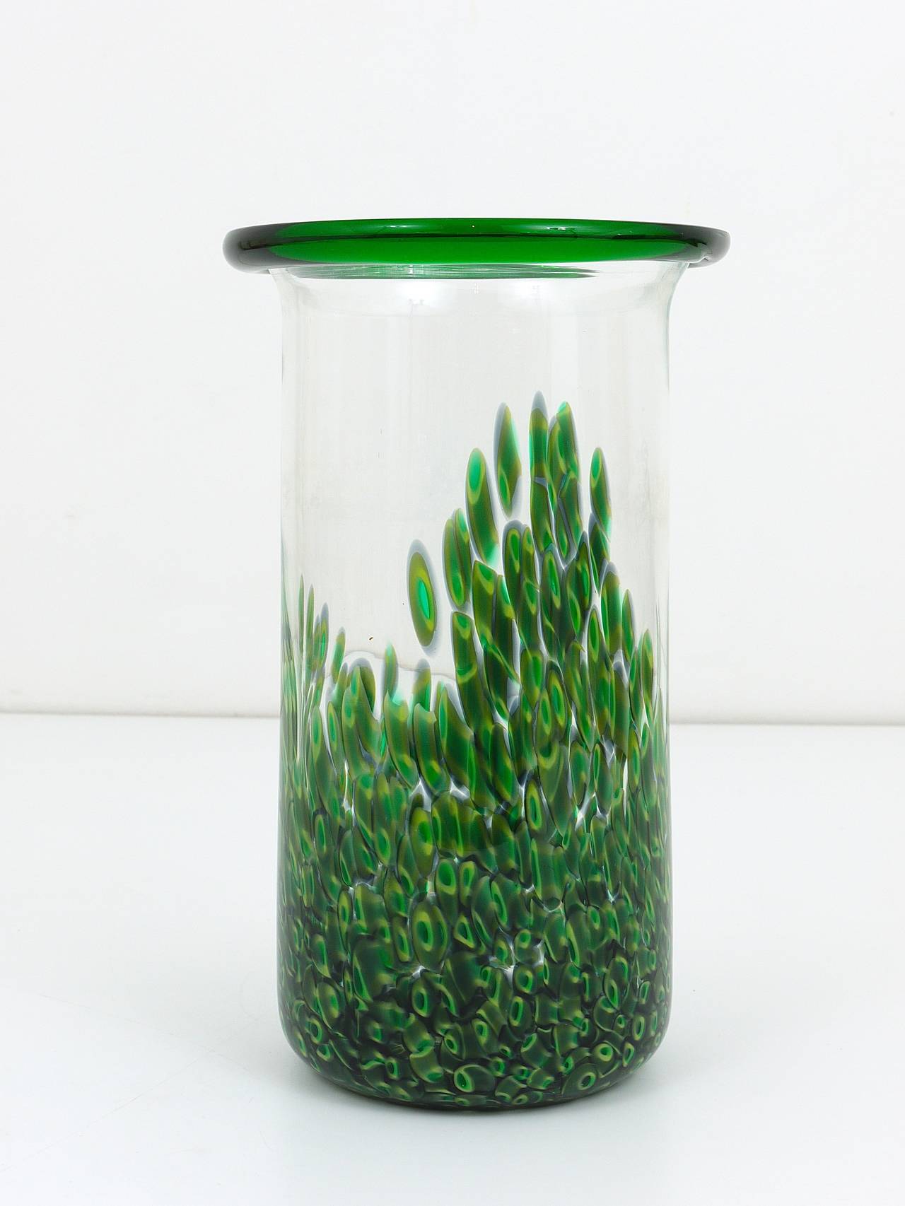 Mid-Century Modern Gae Aulenti Murano Murrhines Glass Vase for Vetreria Vistosi, Italy, 1970s