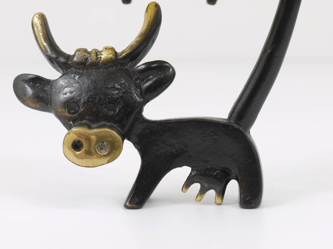 Austrian Walter Bosse Cow Figurine Table Thermometer by Herta Baller, Austria, 1950s For Sale