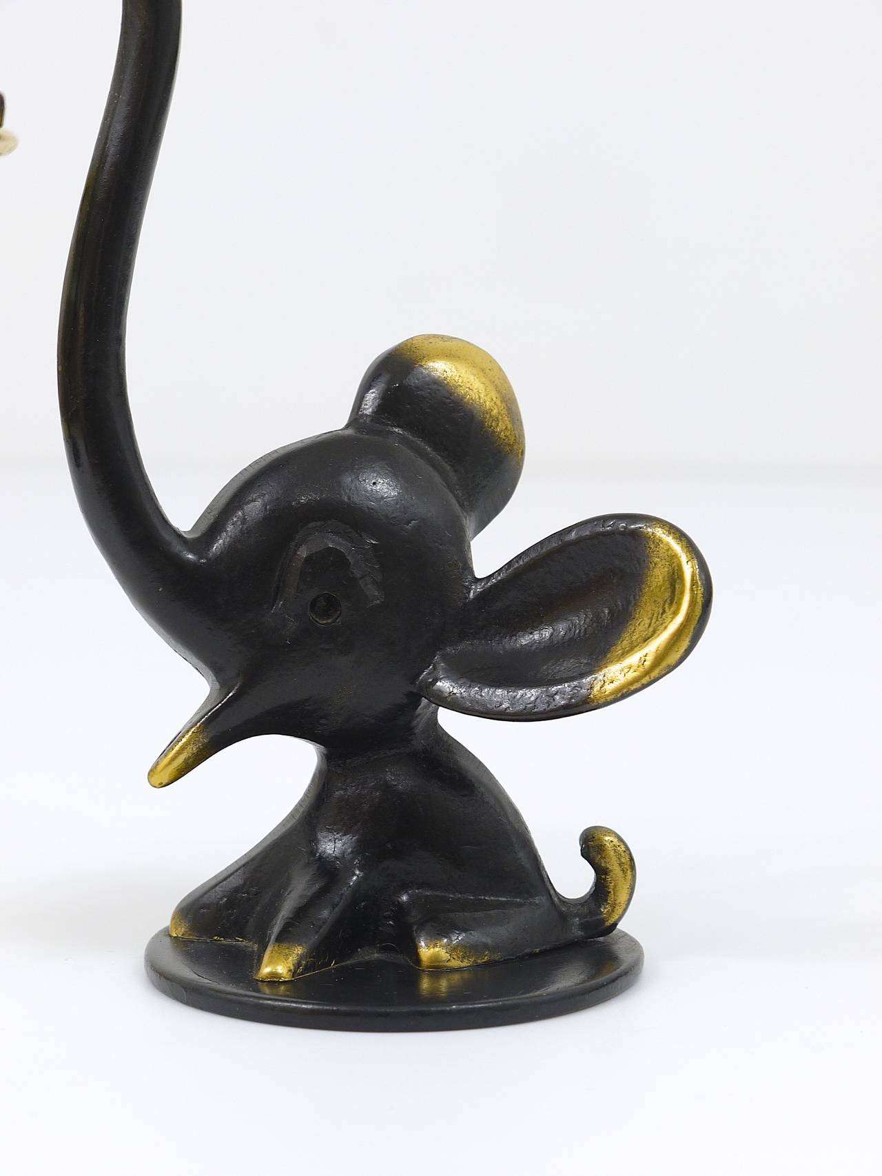 Mid-Century Modern Walter Bosse Elephant Figurine with Thermometer, Baller Austria, 1950s