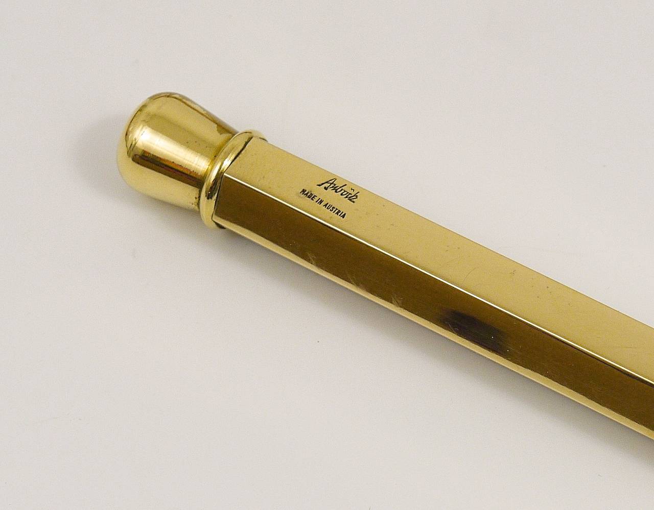 Carl Auböck Big Pencil Telephone Ball Pen in Brass with Box, Austria, 1950s In Excellent Condition In Vienna, AT