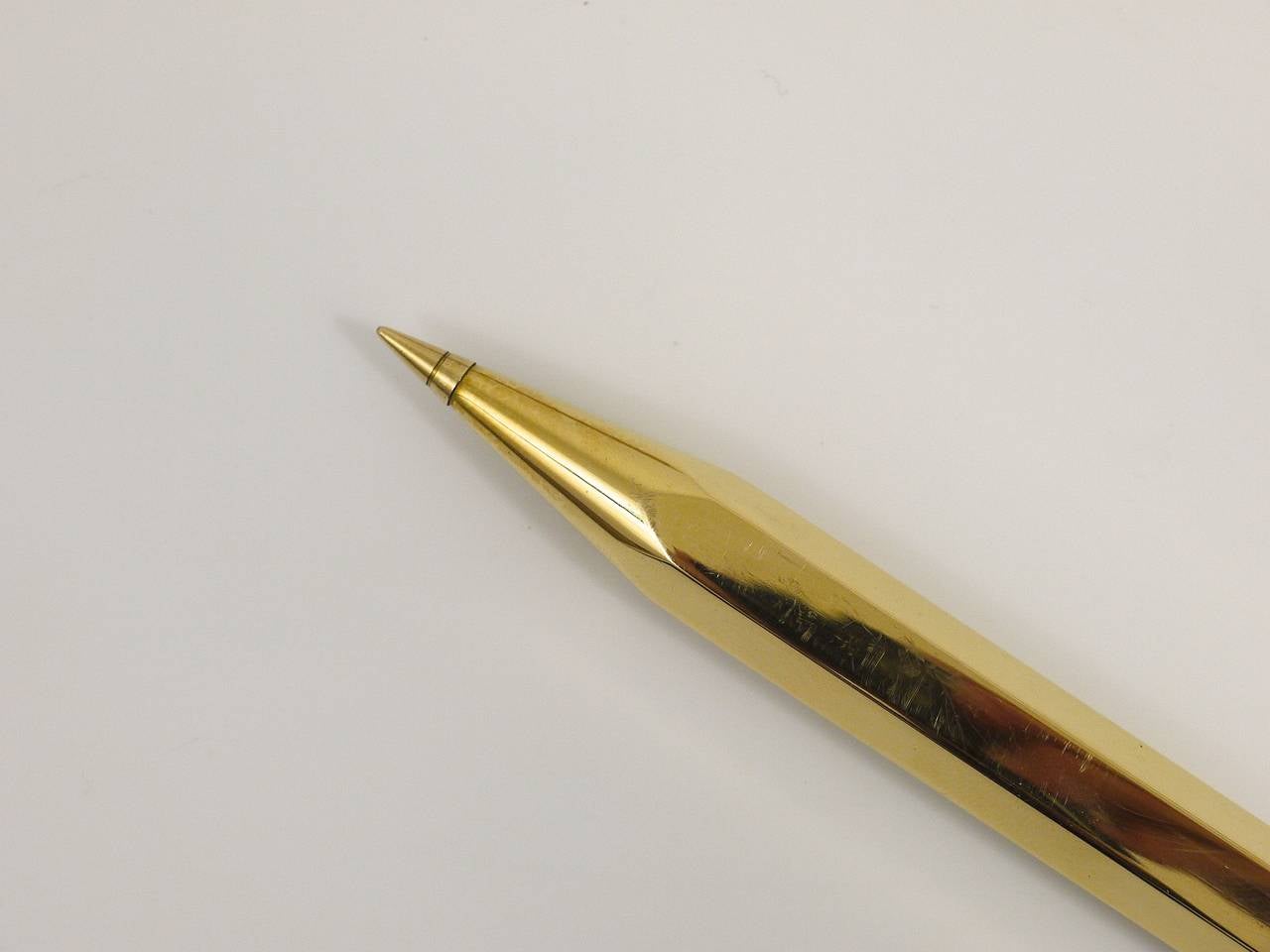 Carl Auböck Big Pencil Telephone Ball Pen in Brass with Box, Austria, 1950s 4