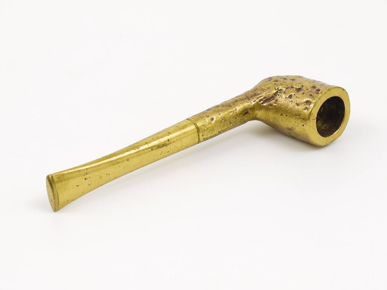 Austrian Vintage Carl Auböck Brass Pipe Modernist Paperweight #5188,  Austria, 1950s For Sale