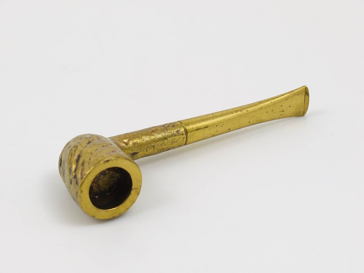Mid-Century Modern Vintage Carl Auböck Brass Pipe Modernist Paperweight #5188,  Austria, 1950s For Sale