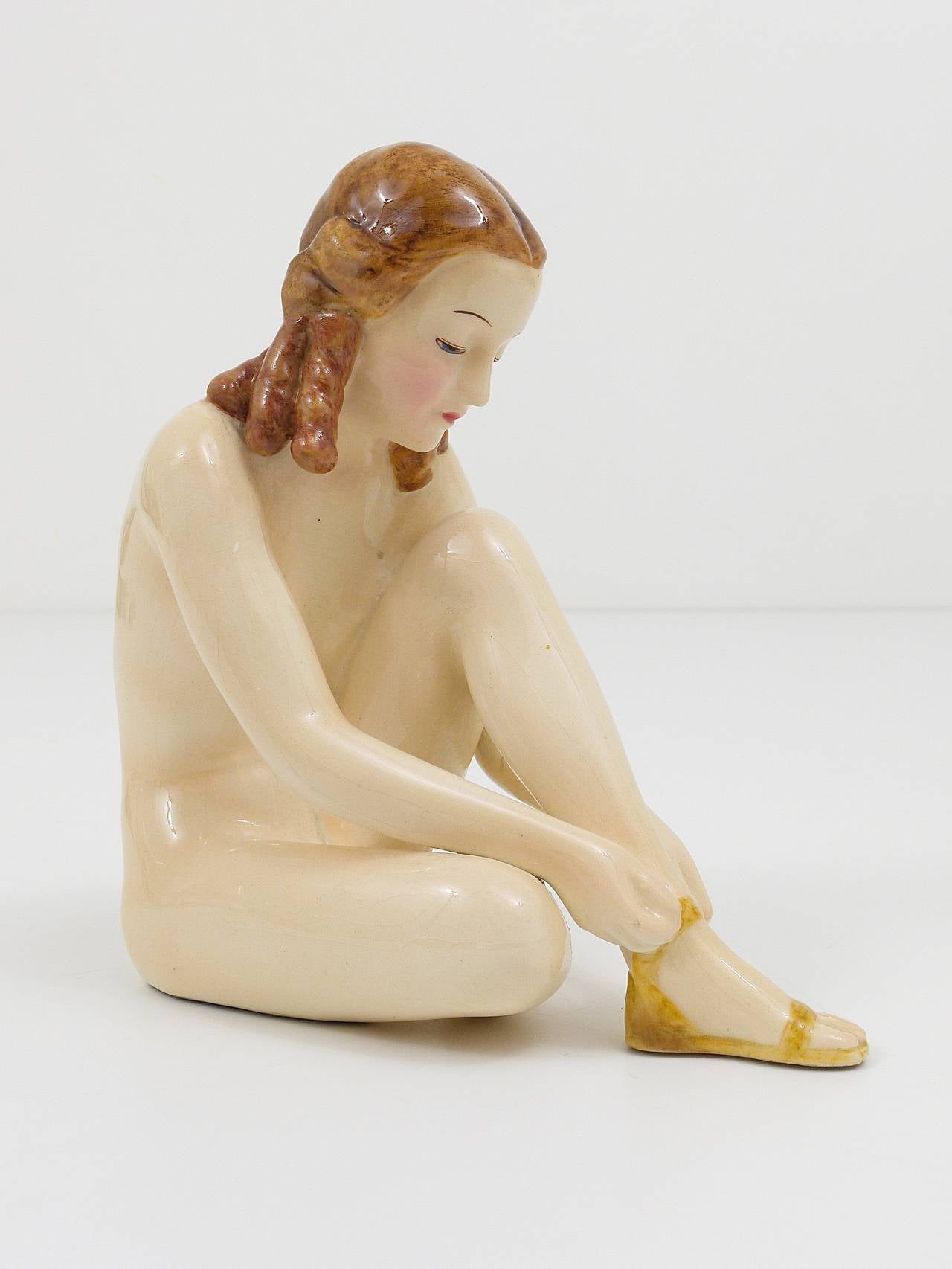 20th Century Goldscheider Vienna Female Nude, Art Deco Sculpture, Austria 1930s