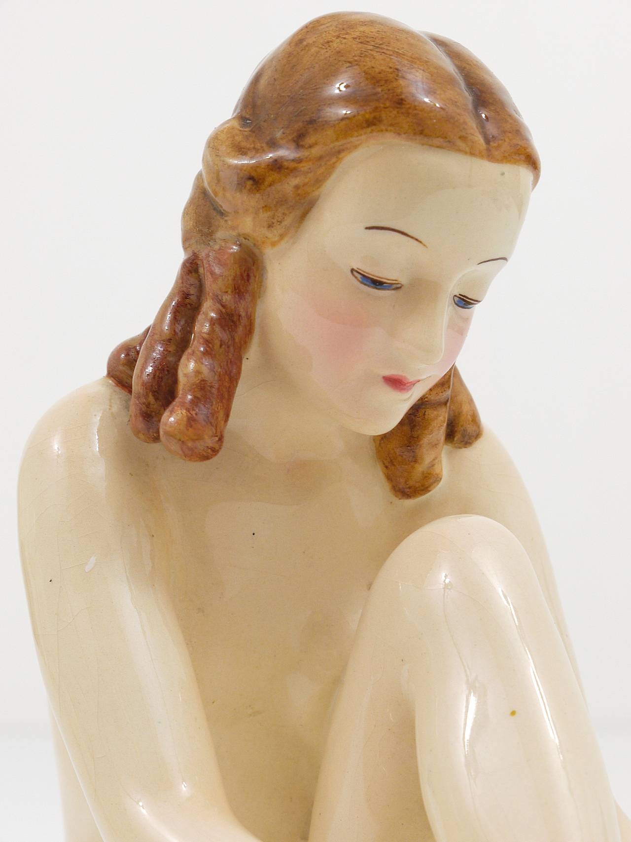 Austrian Goldscheider Vienna Female Nude, Art Deco Sculpture, Austria 1930s