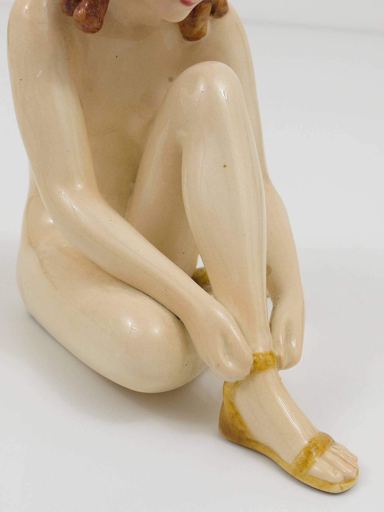 Goldscheider Vienna Female Nude, Art Deco Sculpture, Austria 1930s 2