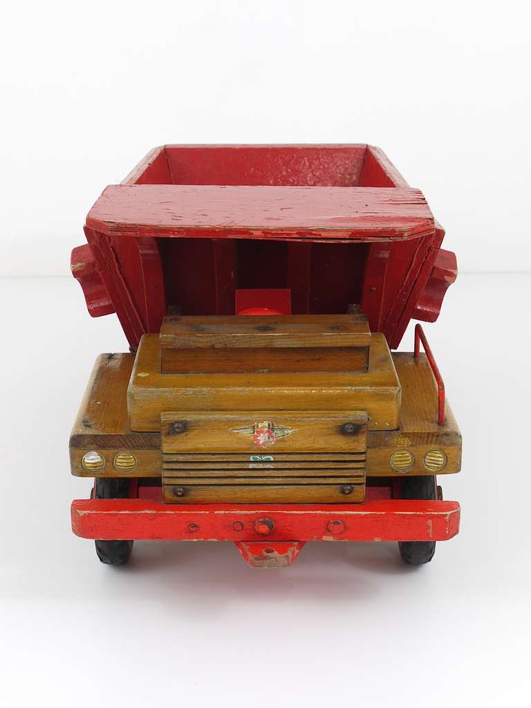 Decorative Antique Wood Toy Truck From the Early 1950s 2