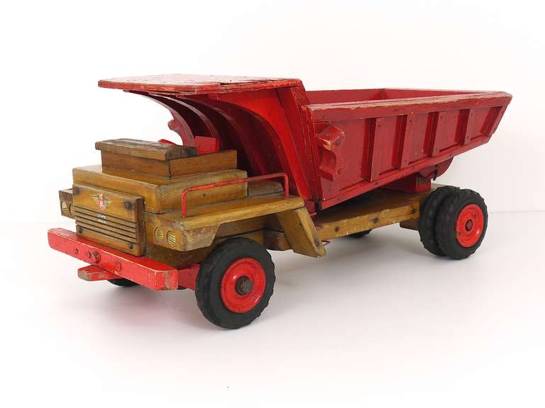 Decorative Antique Wood Toy Truck From the Early 1950s 4