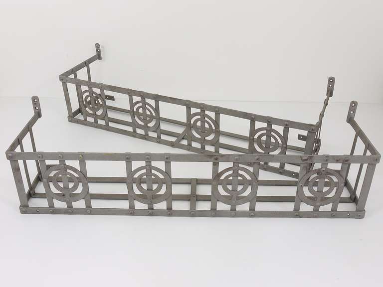 Pair Viennese Art Nouveau Cast-Iron Flower Boxes, Circa 1900, Attr. Otto Wagner 2