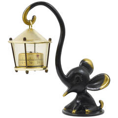 Retro Walter Bosse Elephant Figurine with Thermometer, Baller Austria, 1950s