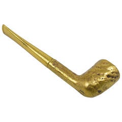 Carl Auböck Brass Pipe Modernist Paperweight, Austria 1950s 1